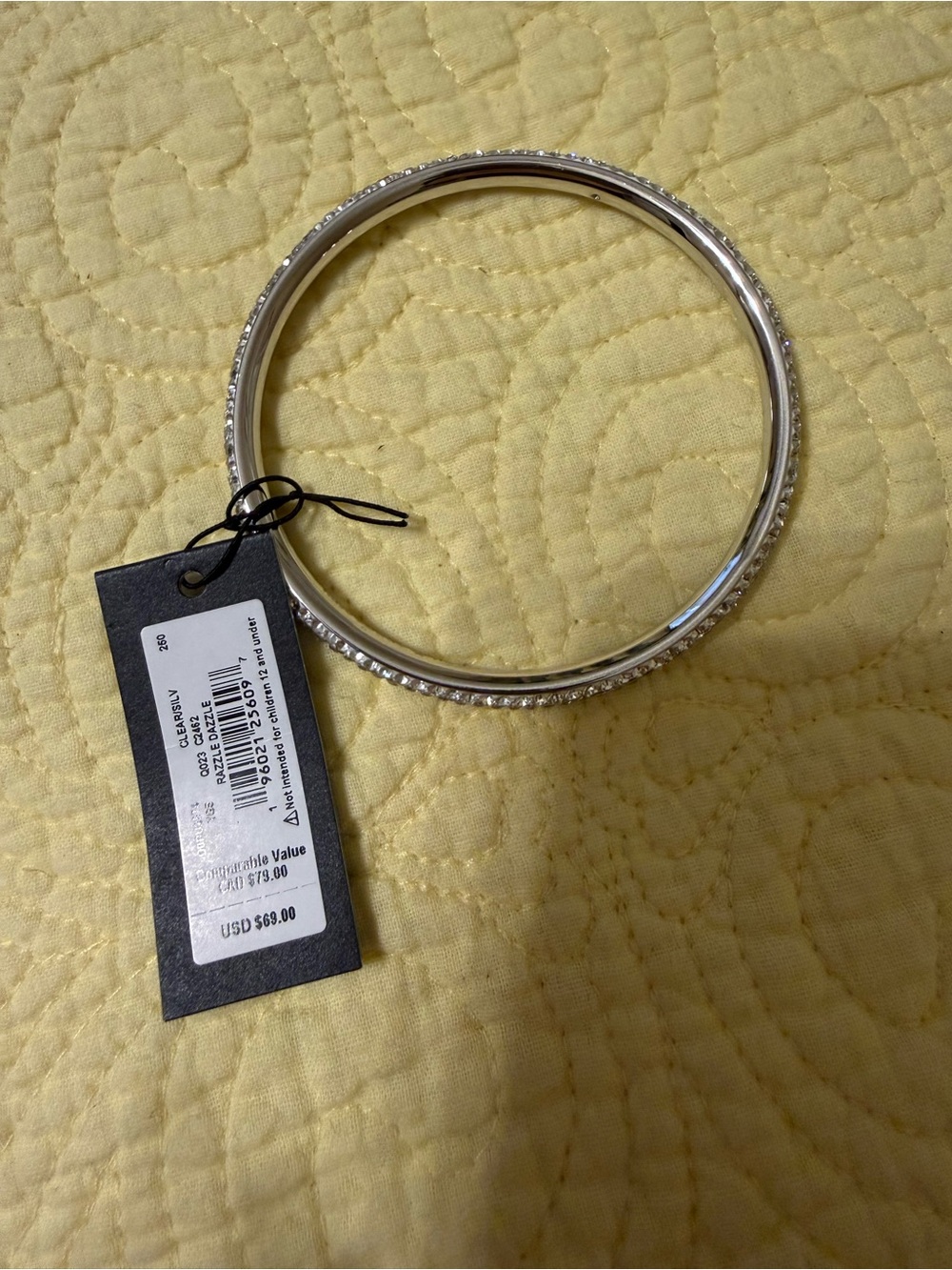 Kate Spade Razzle Dazzle Single Silver Bangle CZ Bracelet NWT - Picture 4 of 4